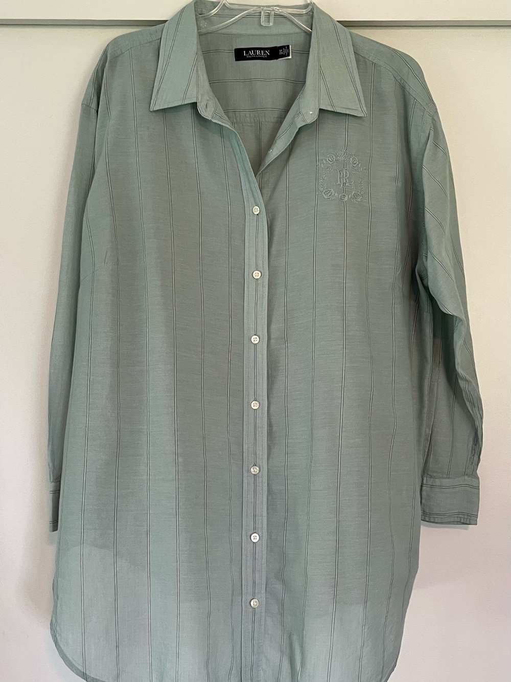 Lauren Ralph Lauren Oversize Striped Cotton Voile Shirt – Size 2X